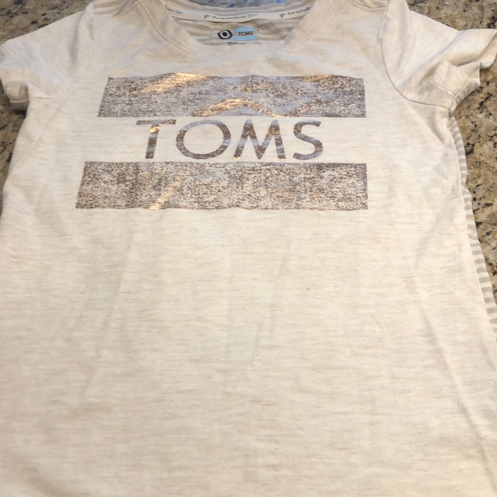 Really cute gold logo TOMS T-shirt medium 7/8